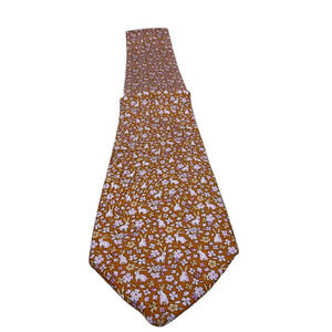 Salvatore Ferragamo Rabbit Floral Print Brown Silk Tie